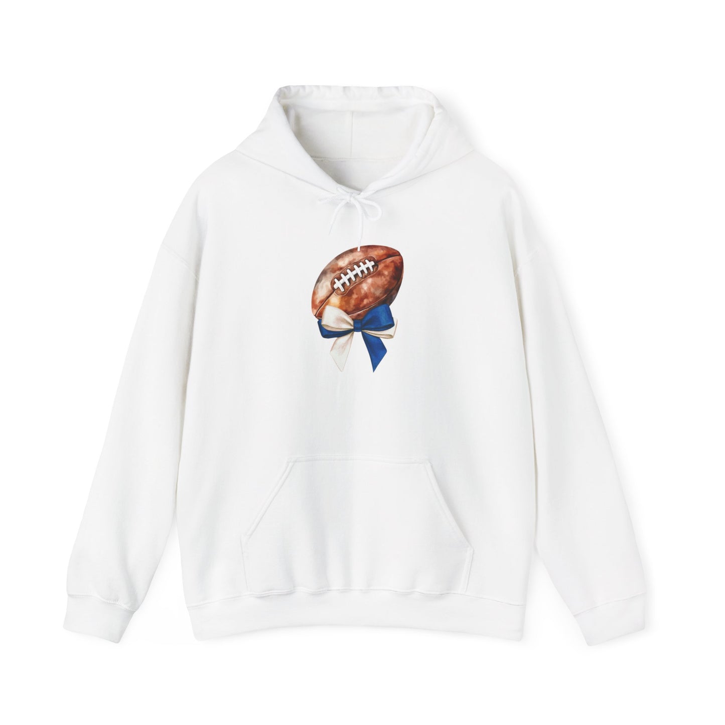 Old School Blue Bow Football Unisex Heavy Blend™ Hooded Sweatshirt