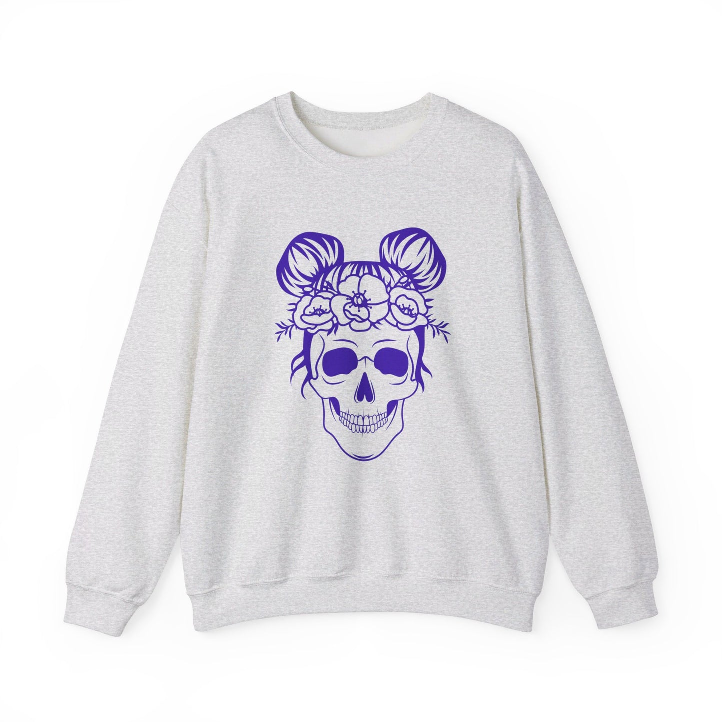 Skull Messy Buns Unisex Heavy Blend™ Crewneck Sweatshirt