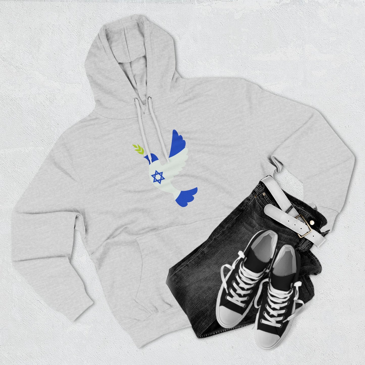 Hanukkah Dove Three-Panel Fleece Hoodie