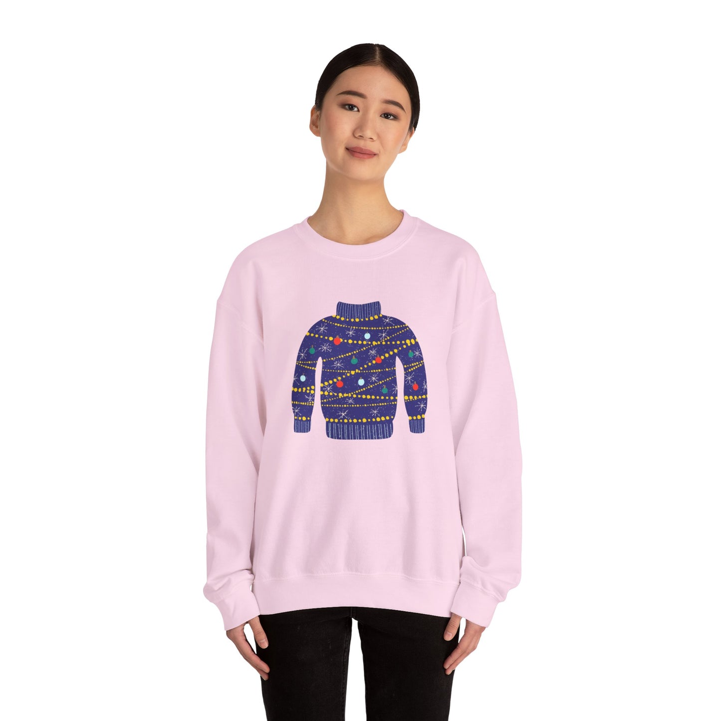 Ugly Blue Christmas Sweater Unisex Heavy Blend™ Crewneck Sweatshirt