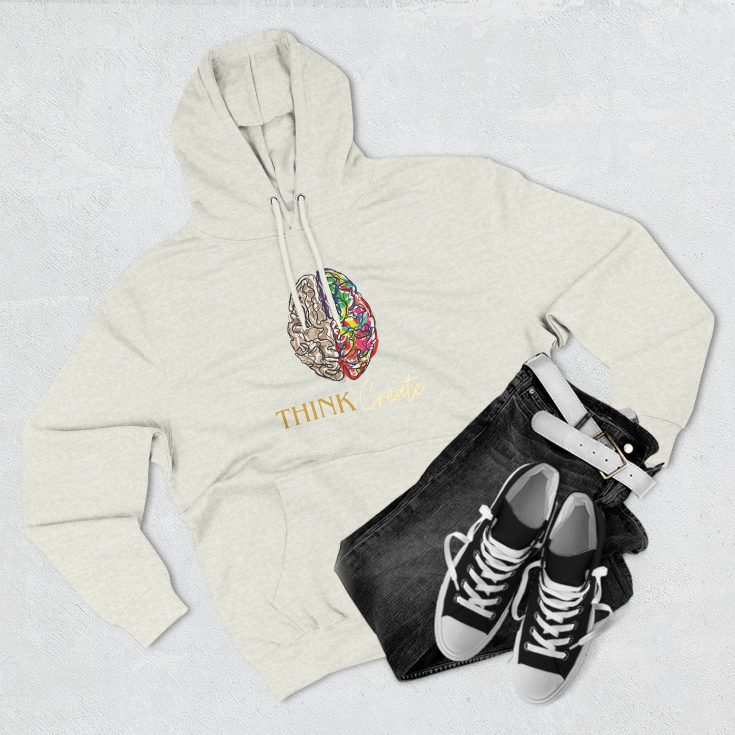 Think Create Three-Panel Fleece Hoodie