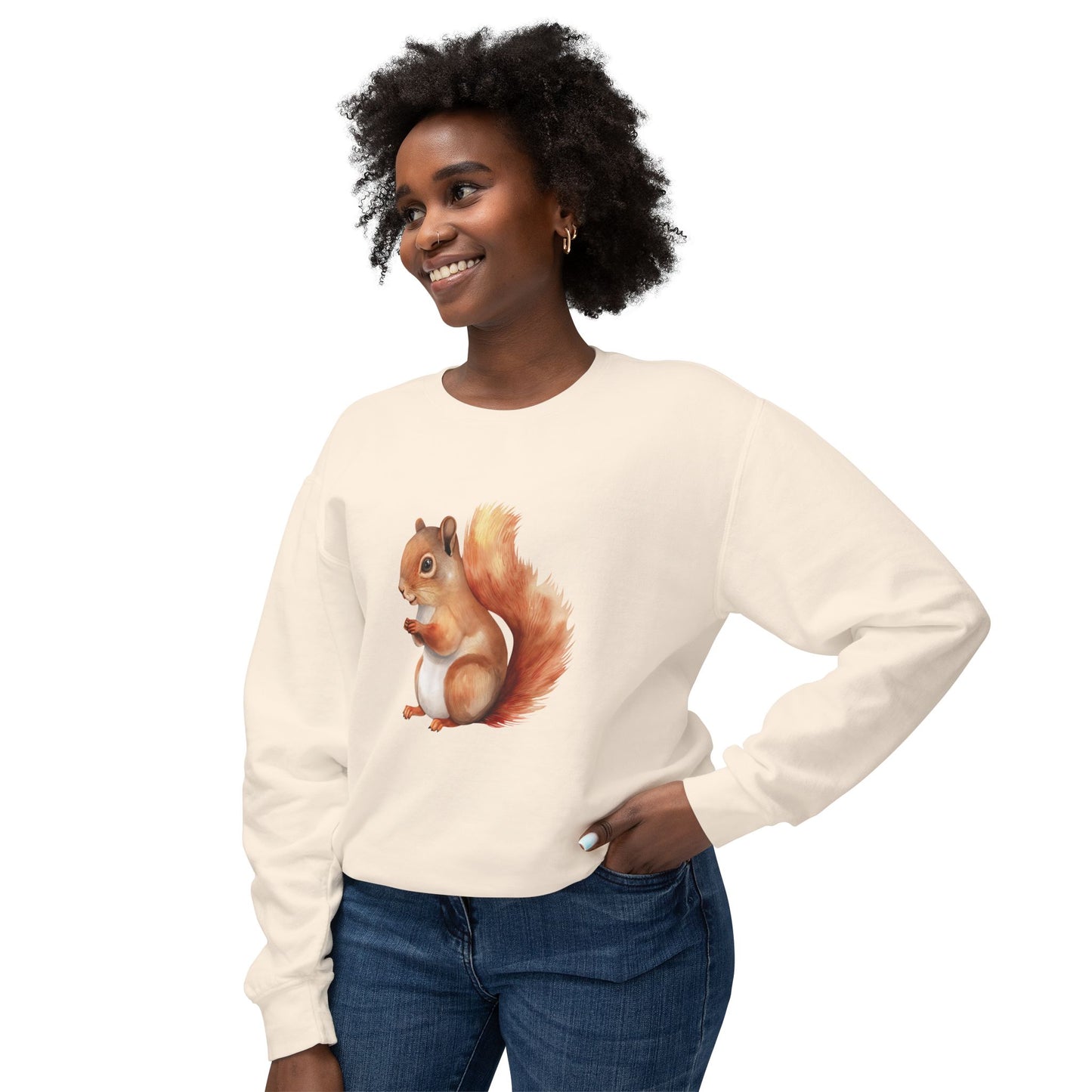 Squirrel Unisex Lightweight Crewneck Sweatshirt