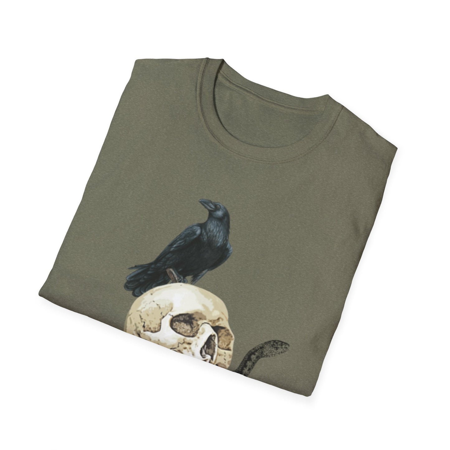 Snake Raven Skull Unisex Softstyle T-Shirt