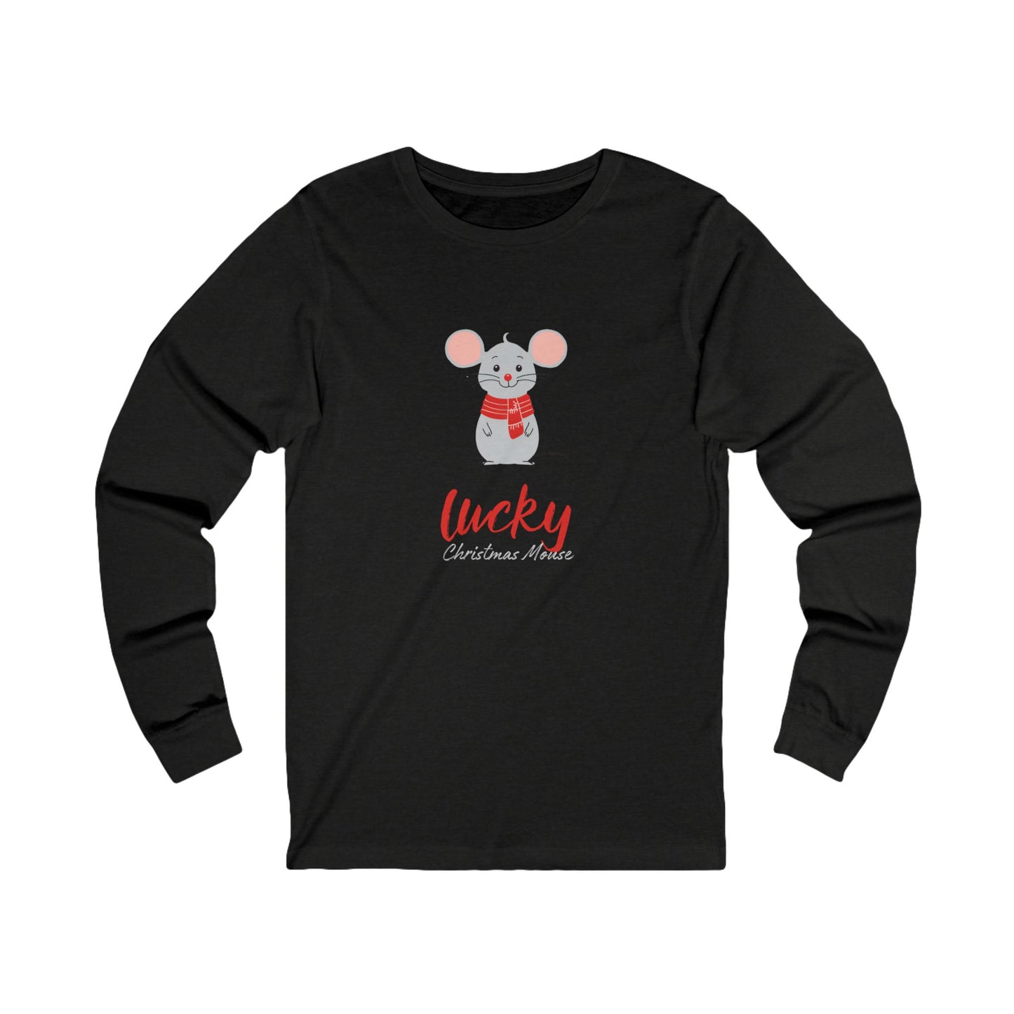 Lucky Christmas Mouse Unisex Jersey Long Sleeve Tee