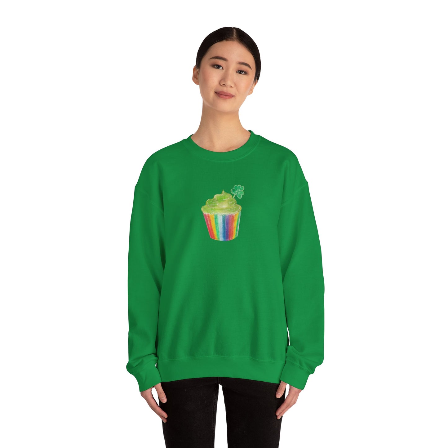 Rainbow Cupcake St Patrick’s Unisex Heavy Blend™ Crewneck Sweatshirt