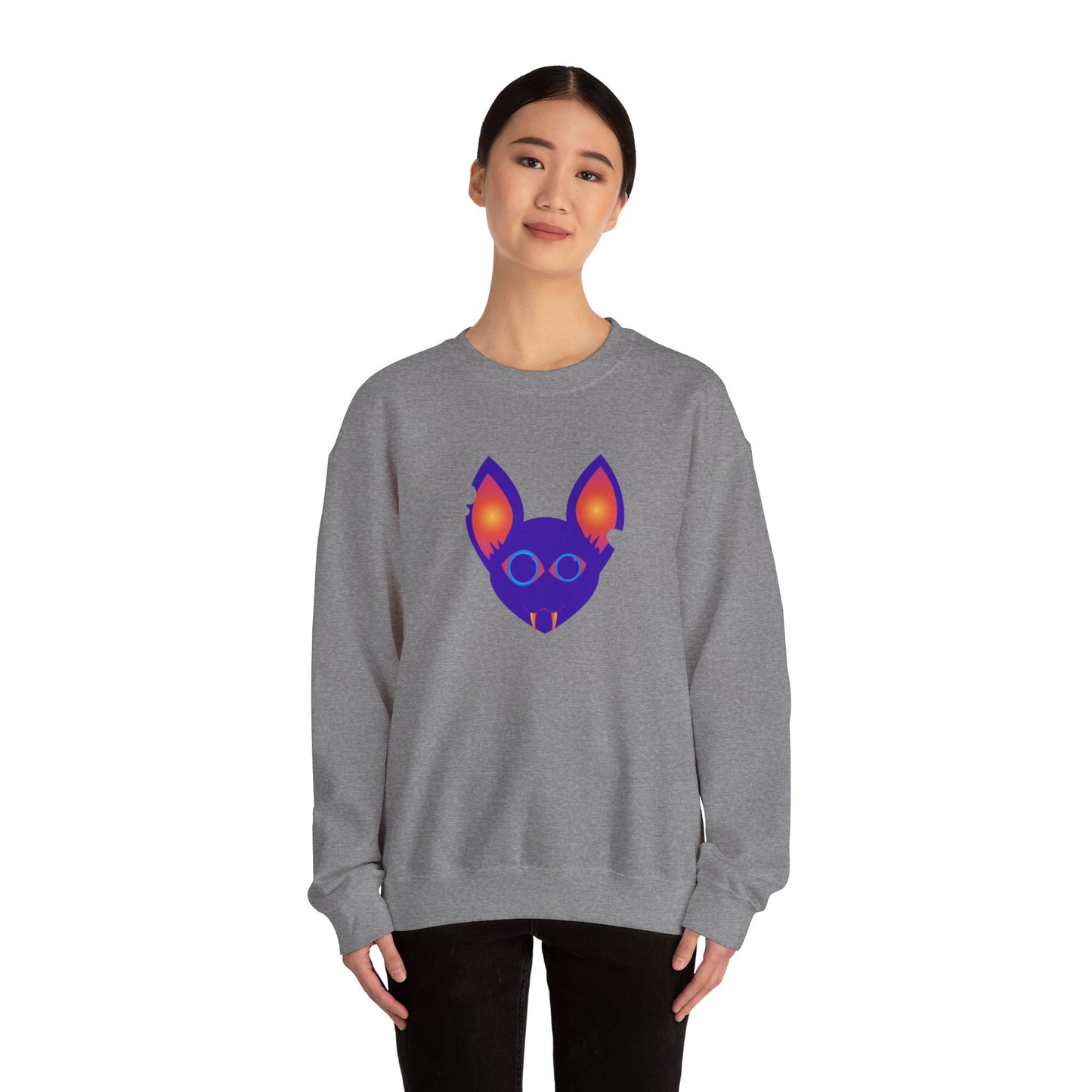 Purple Kitty Unisex Heavy Blend™ Crewneck Sweatshirt