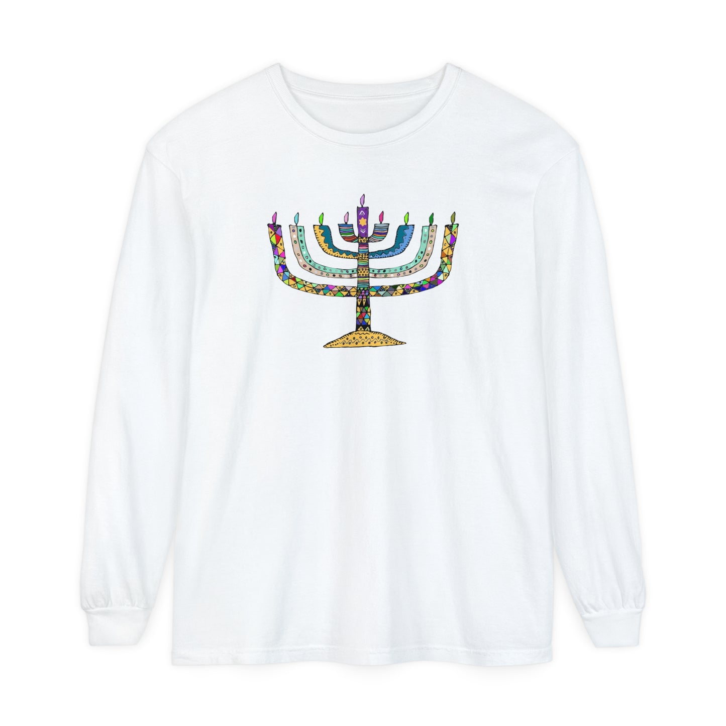 Menorah Unisex Garment-dyed Long Sleeve T-Shirt