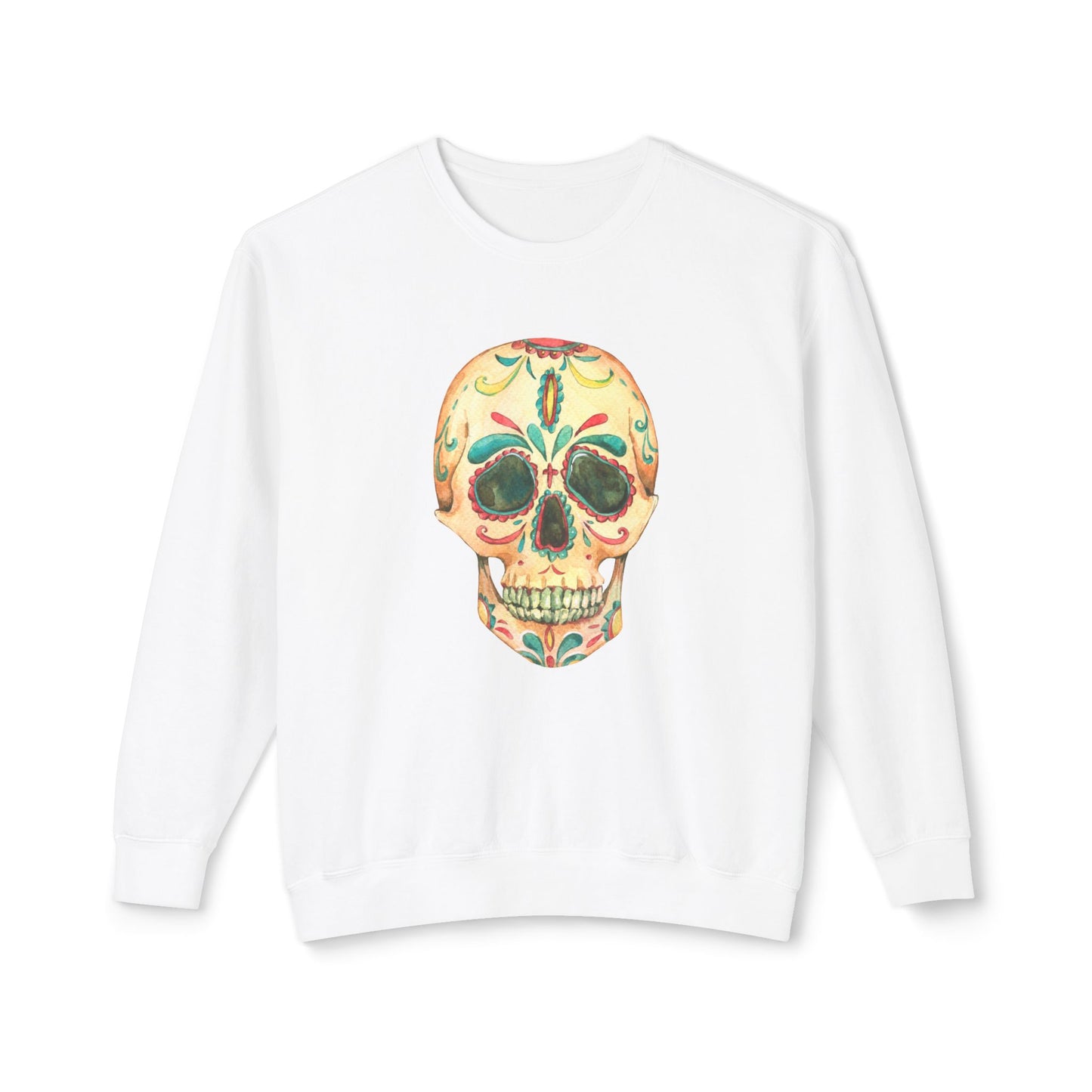 Sugar Skull Unisex Lightweight Crewneck Sweatshirt