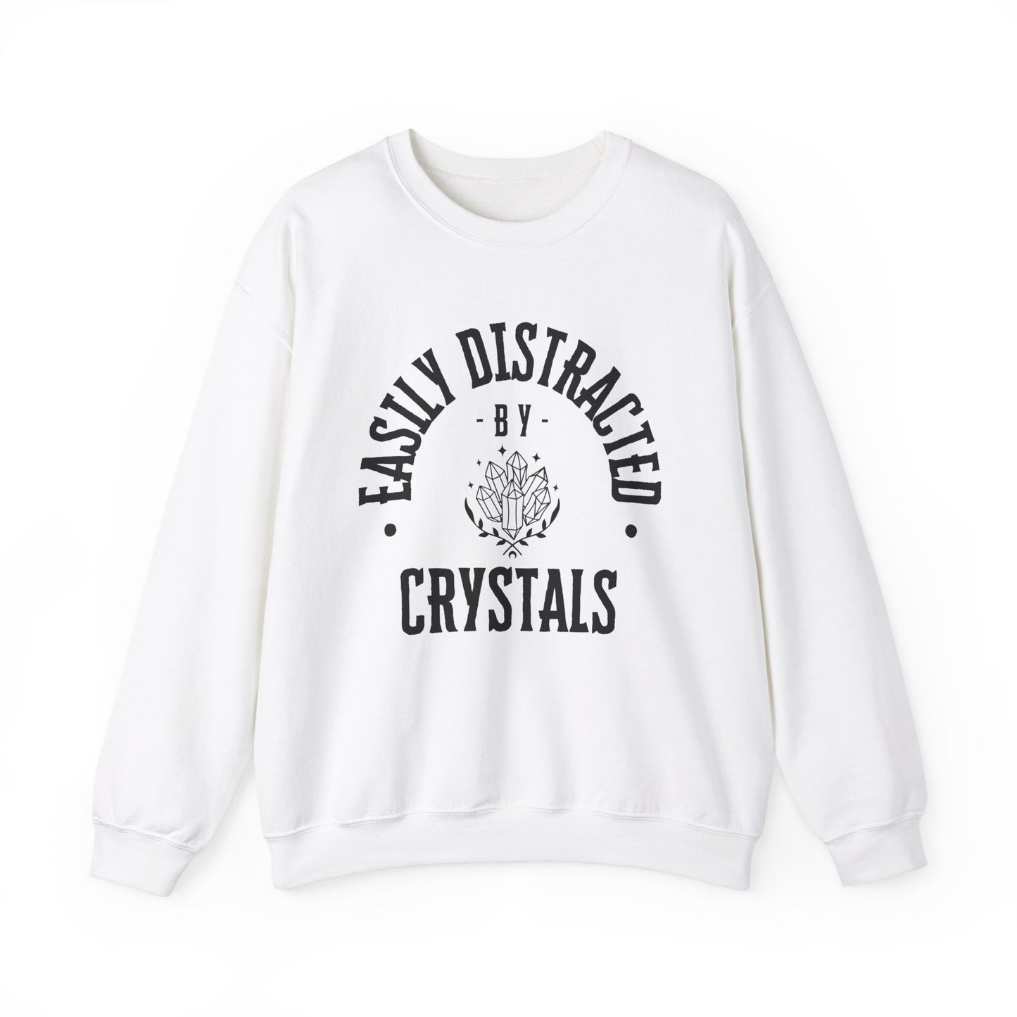 Easily Distracted by Crystals Unisex Heavy Blend™ Crewneck Sweatshirt