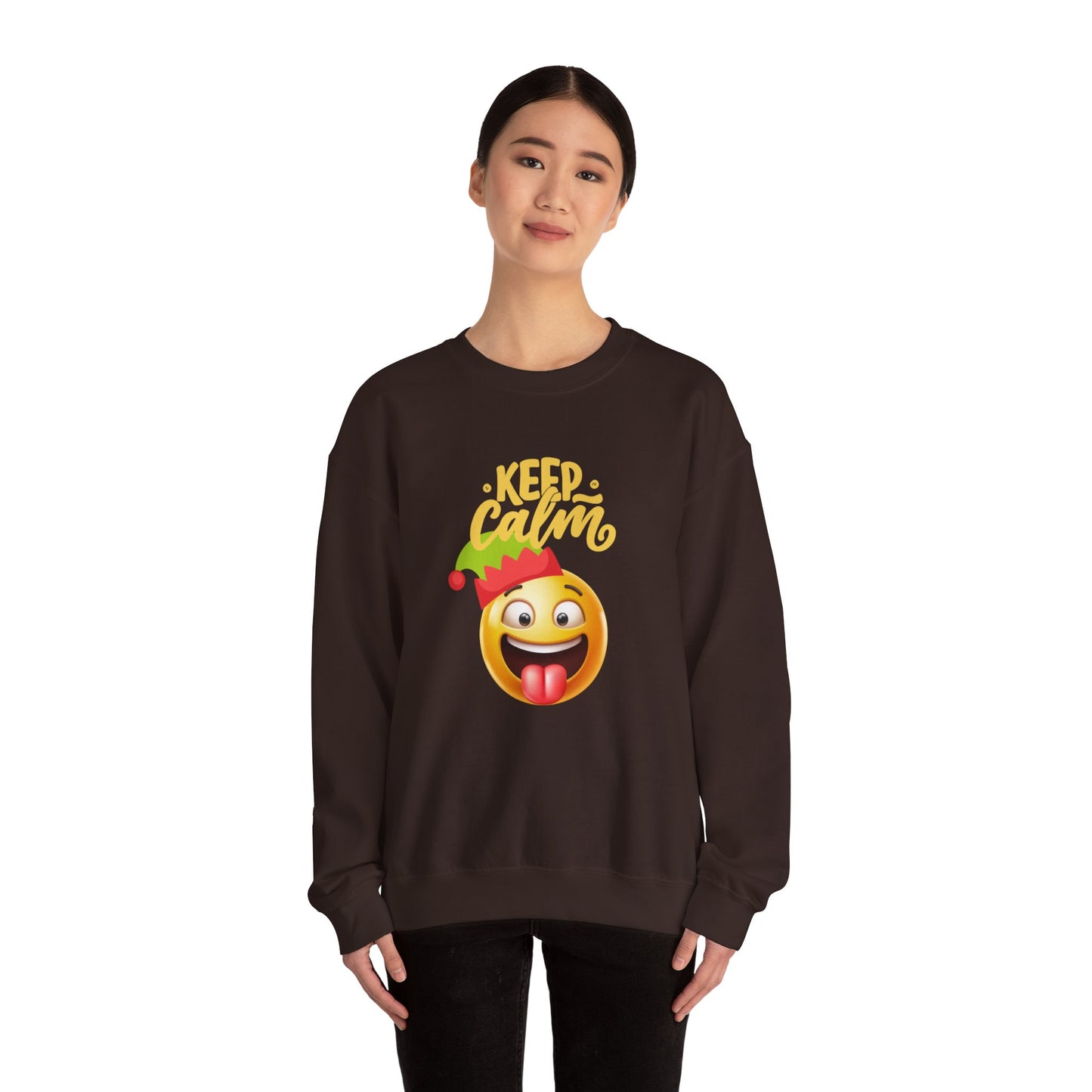 Keep Calm Emoji Christmas Unisex Heavy Blend™ Crewneck Sweatshirt