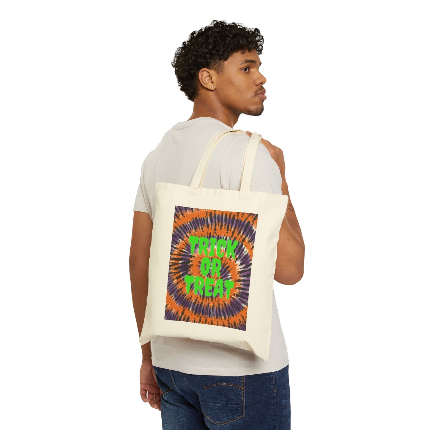 Trippy Trick or Treat Cotton Canvas Tote Bag