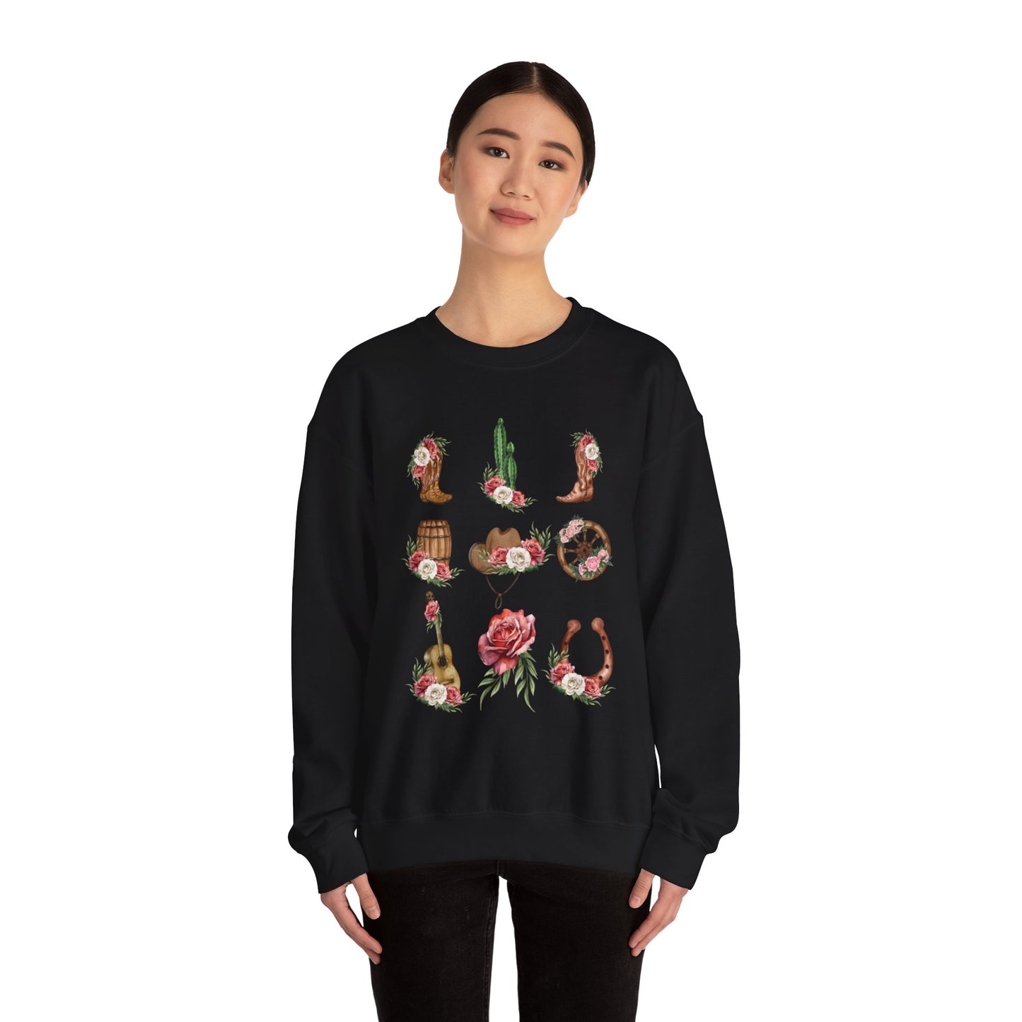 Wild West Floral Unisex Heavy Blend™ Crewneck Sweatshirt