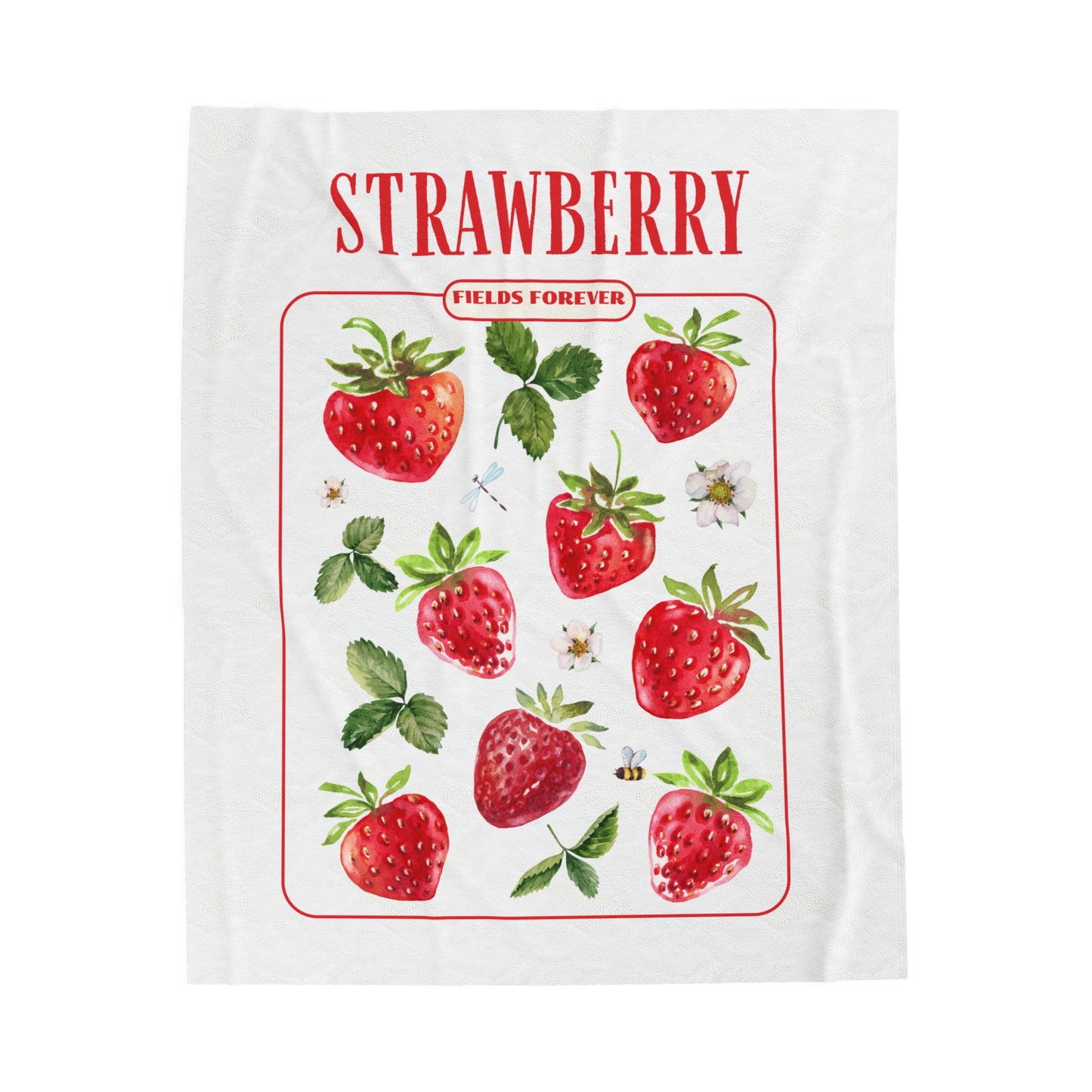 Strawberry Fields Velveteen Plush Blanket