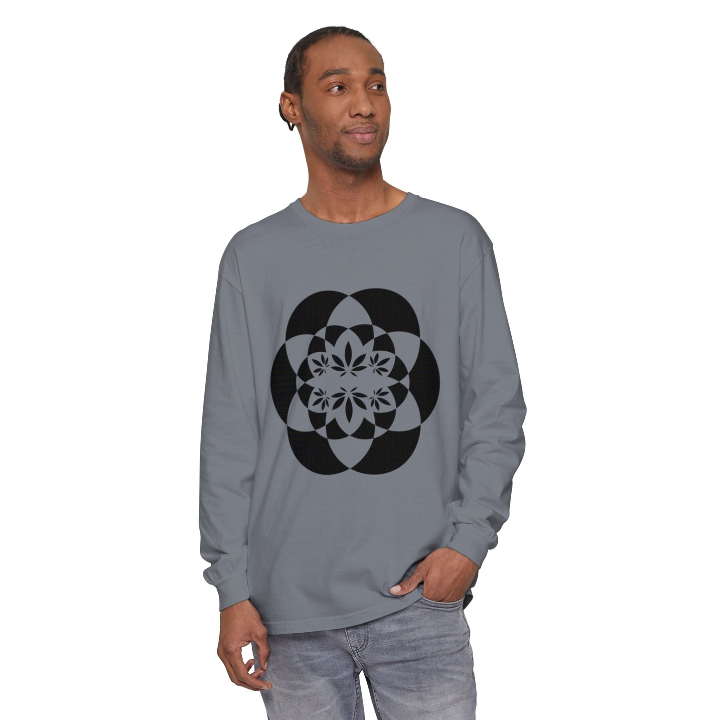 Flower for Life Unisex Garment-dyed Long Sleeve T-Shirt