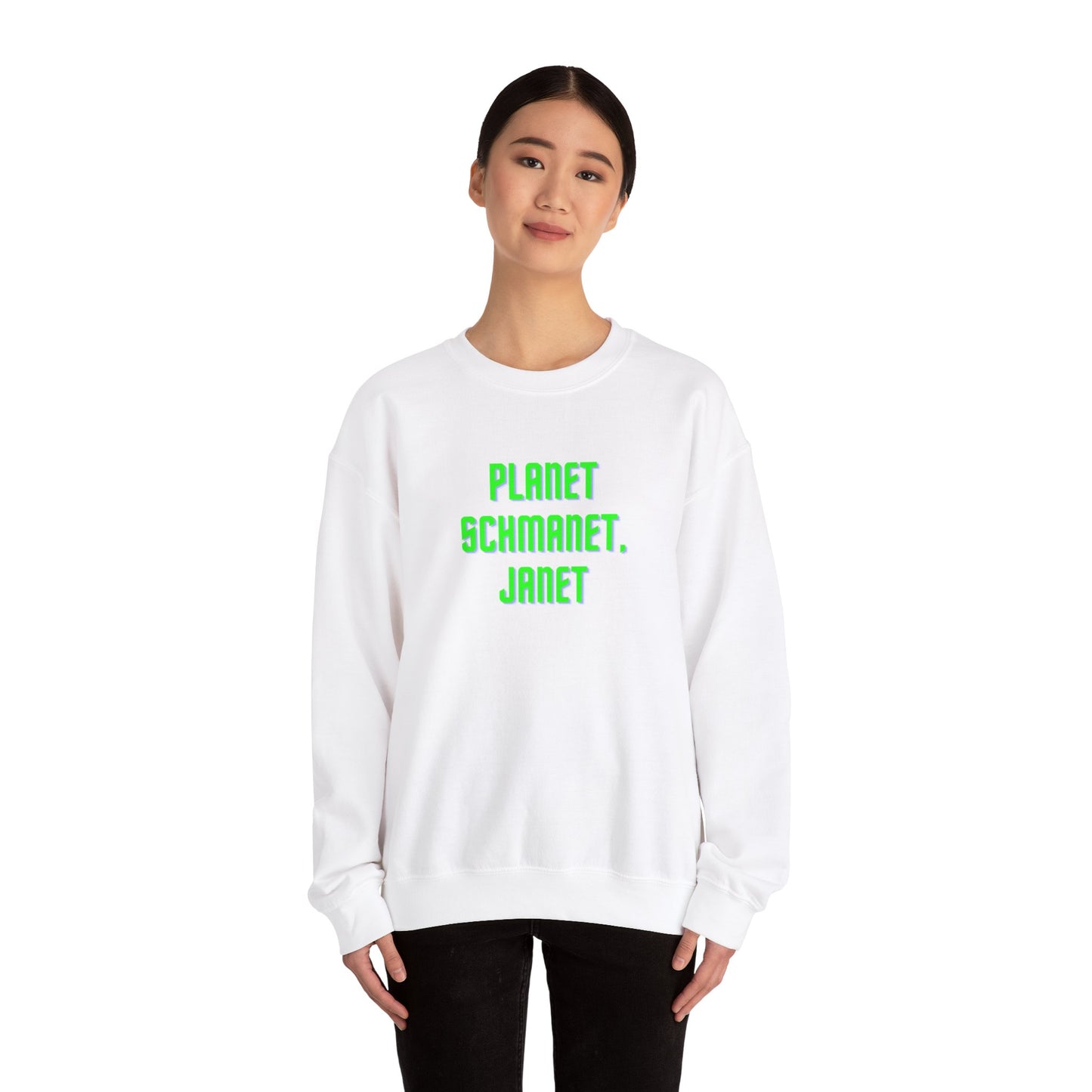 Planet Schmanet Janet Unisex Heavy Blend™ Crewneck Sweatshirt