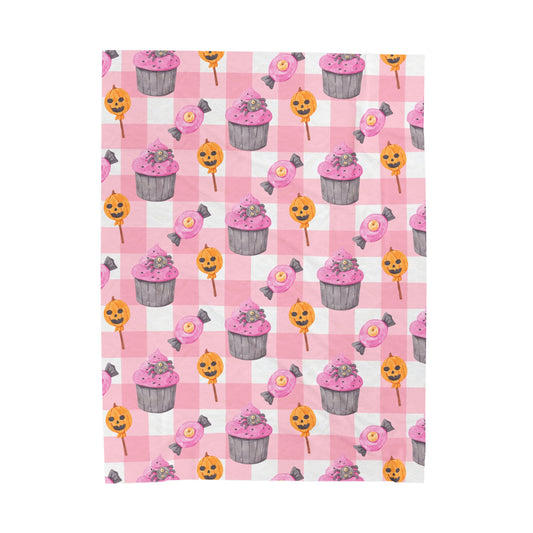 Halloween Cupcakes Velveteen Plush Blanket