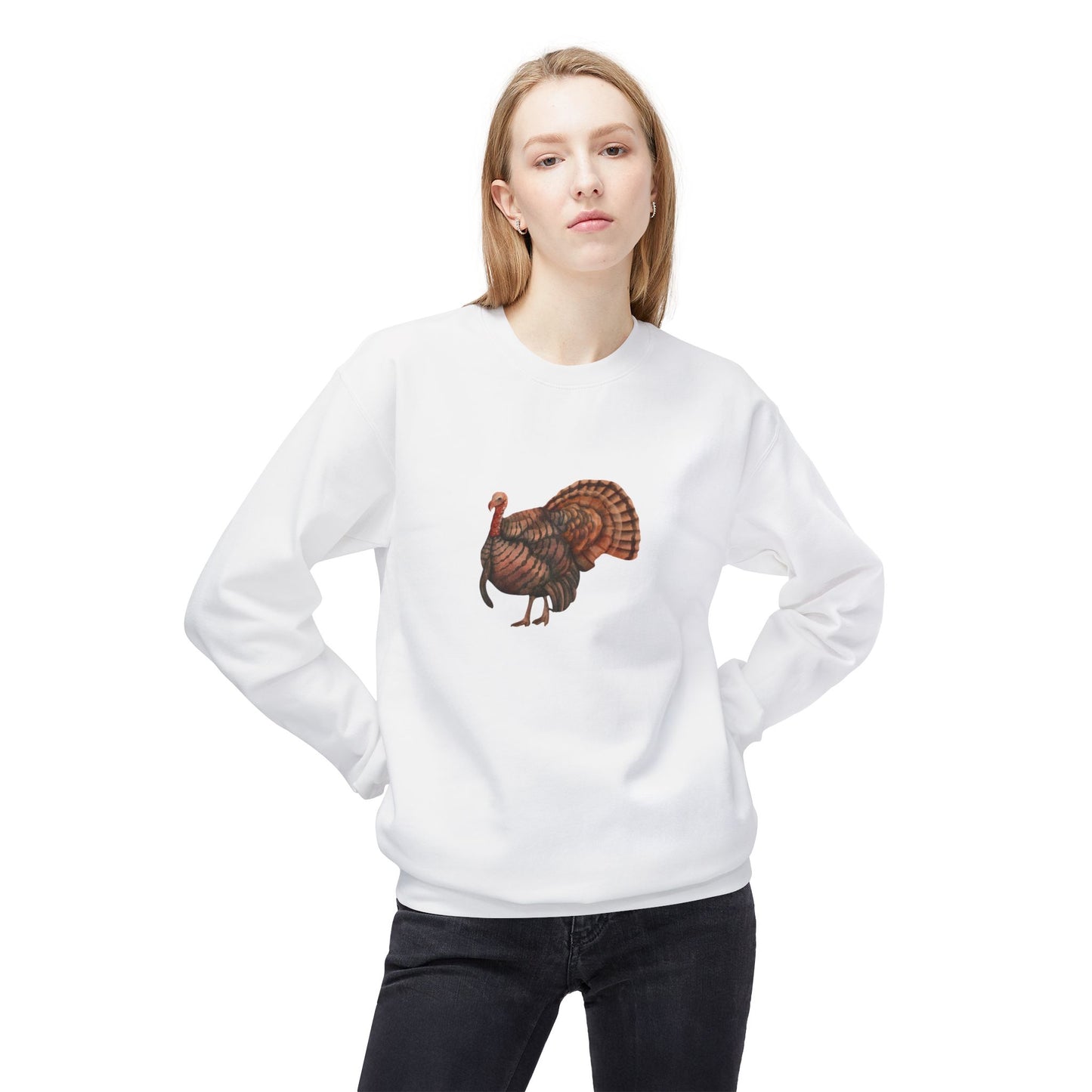 Painted Turkey Unisex Midweight Softstyle Fleece Crewneck Sweatshirt