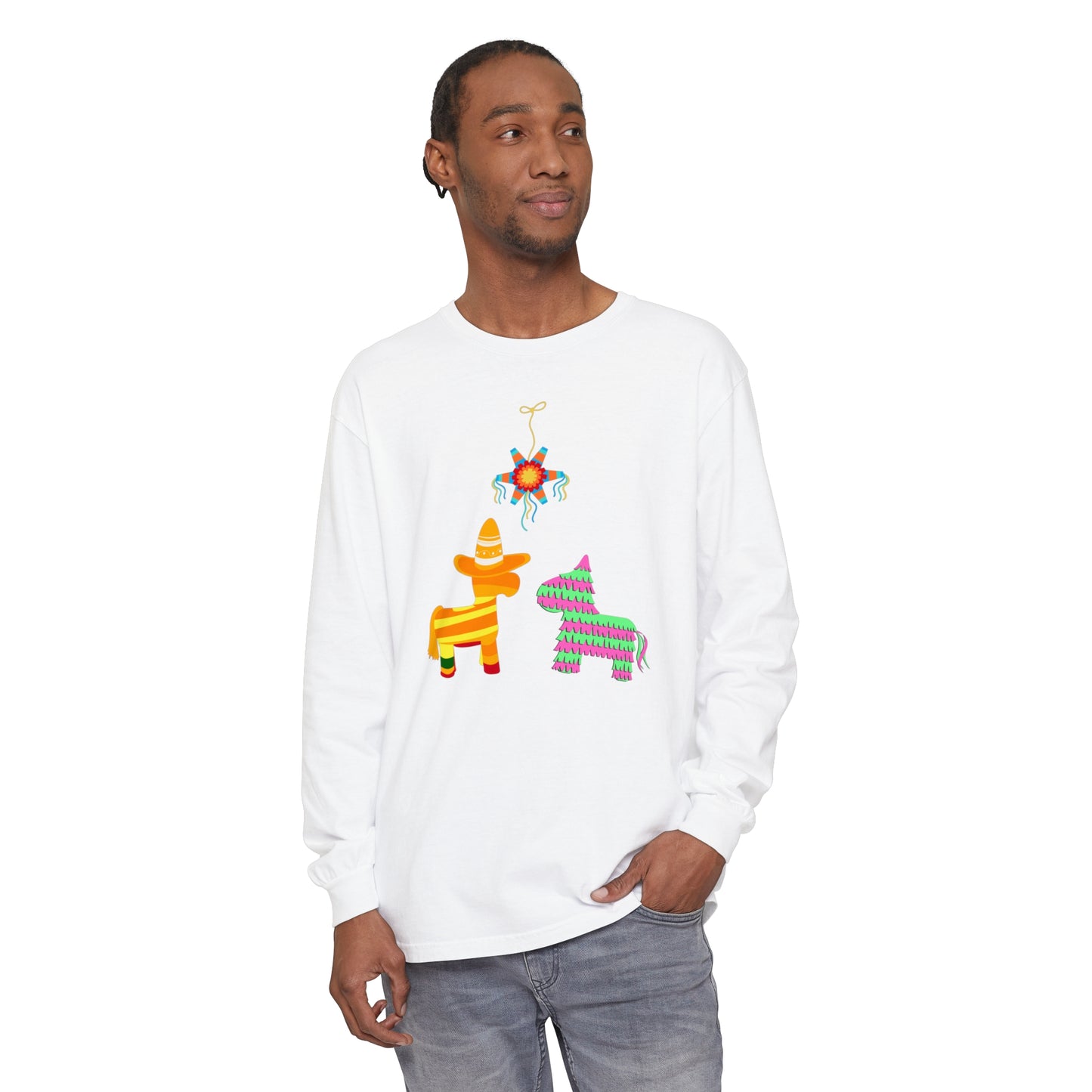 Piñata Donkeys Unisex Garment-dyed Long Sleeve T-Shirt