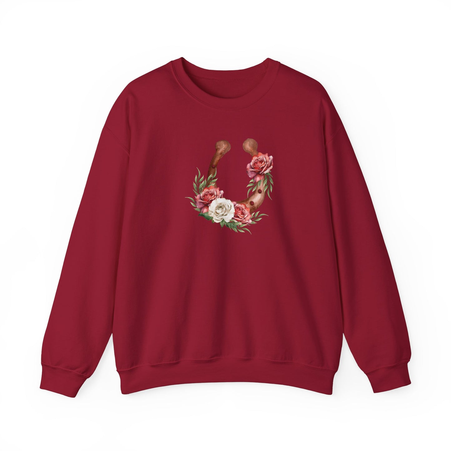 Floral Horseshoe Unisex Heavy Blend™ Crewneck Sweatshirt