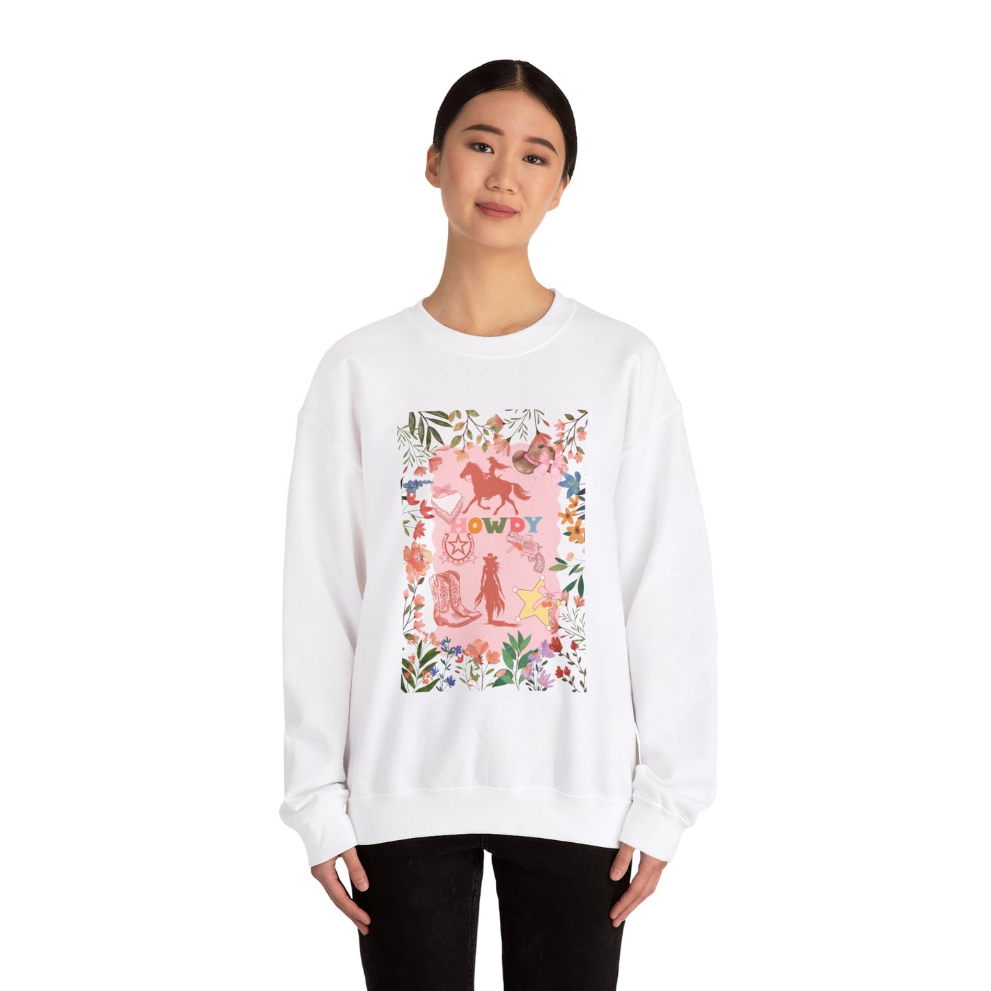 Howdy Floral Unisex Heavy Blend™ Crewneck Sweatshirt