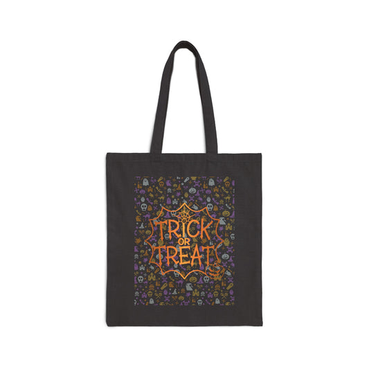 Classic Trick or Treat Cotton Canvas Tote Bag