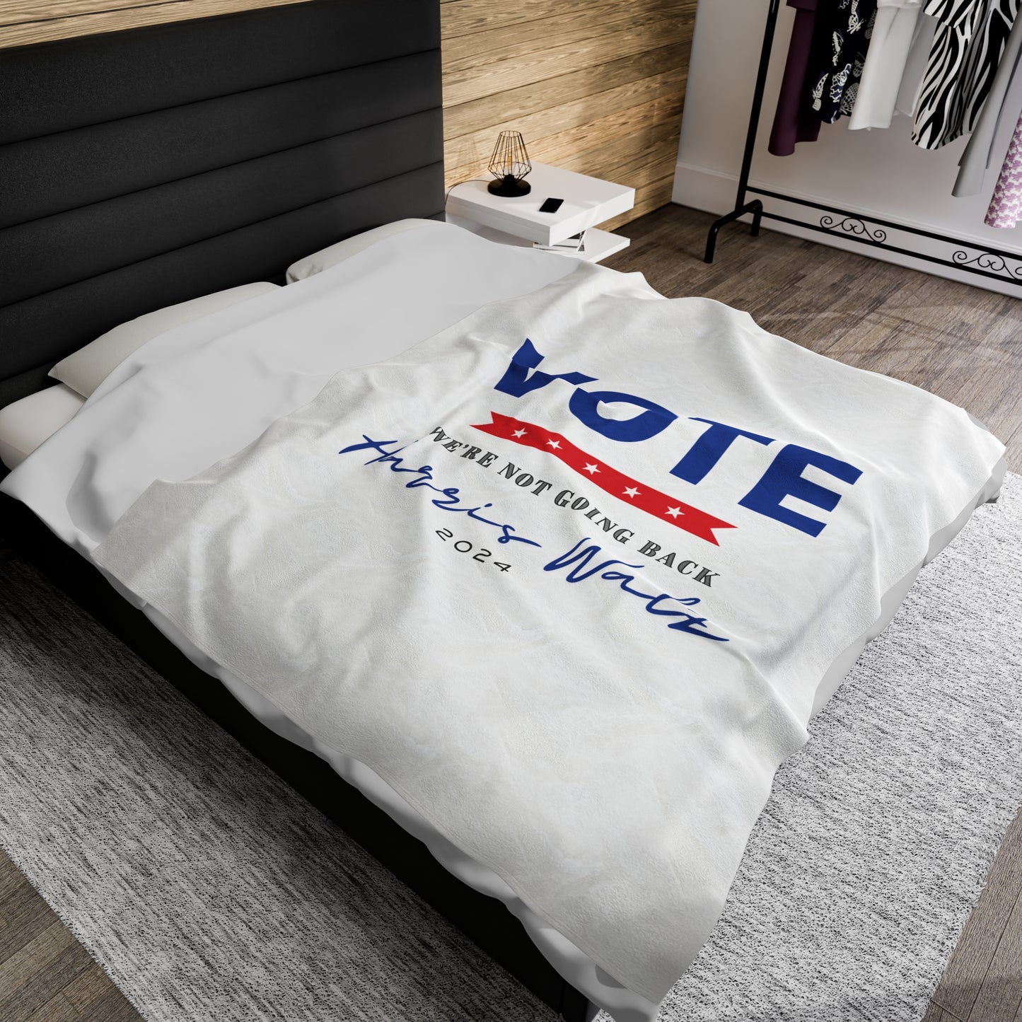 Vote 2024 Velveteen Plush Blanket