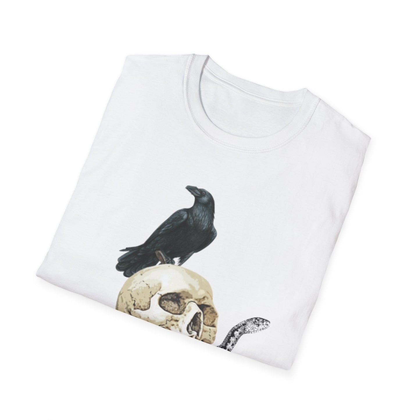 Snake Raven Skull Unisex Softstyle T-Shirt