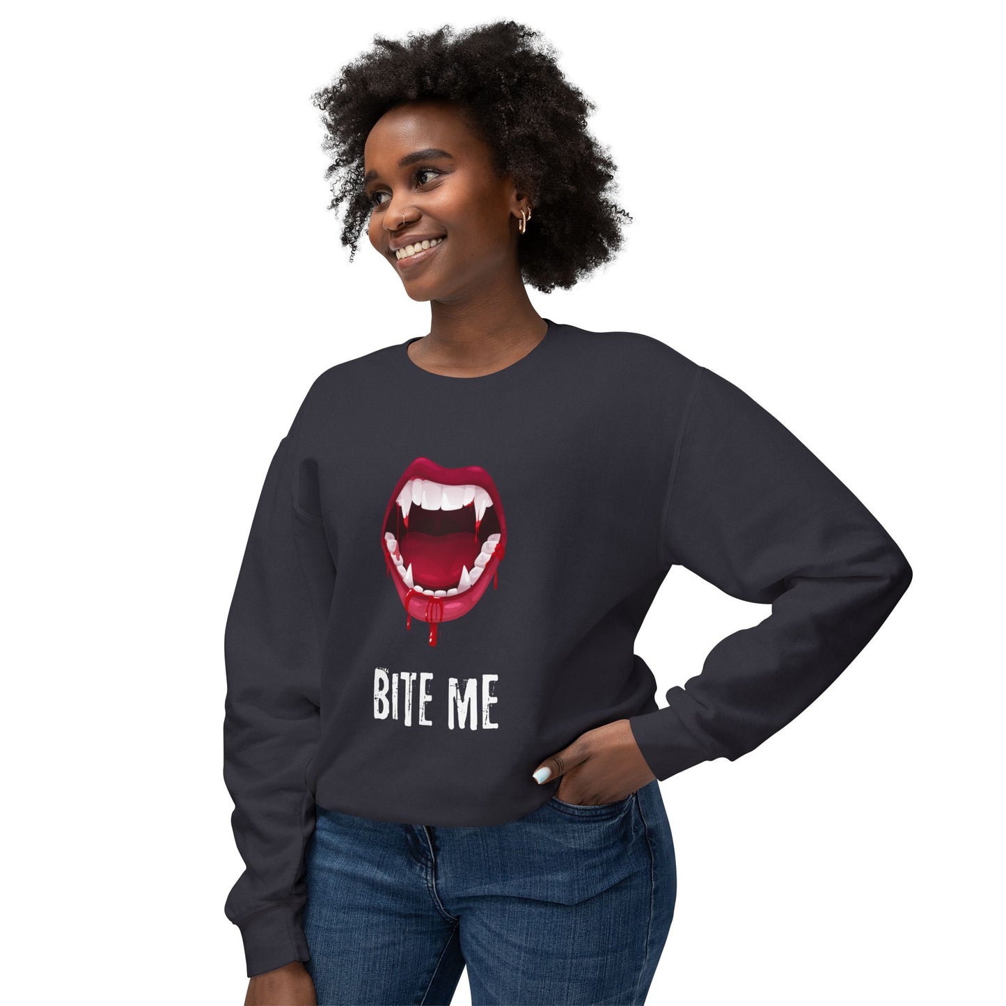 Bite Me Unisex Lightweight Crewneck Sweatshirt