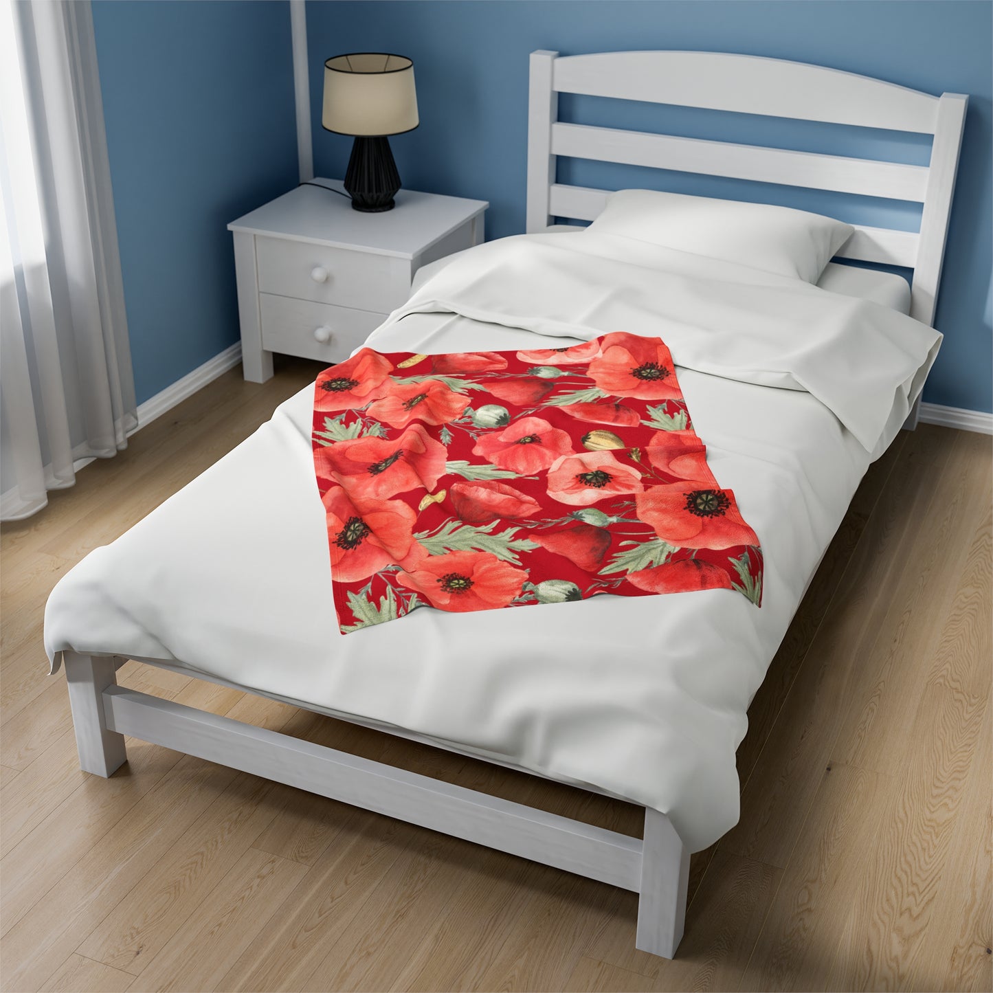 Poppies Velveteen Plush Blanket