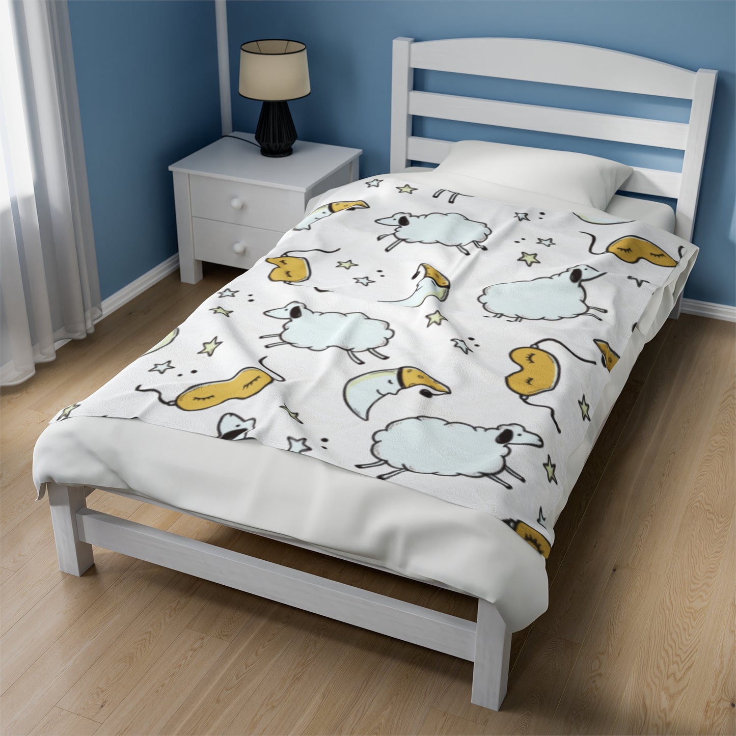 Counting Sheep Velveteen Plush Blanket