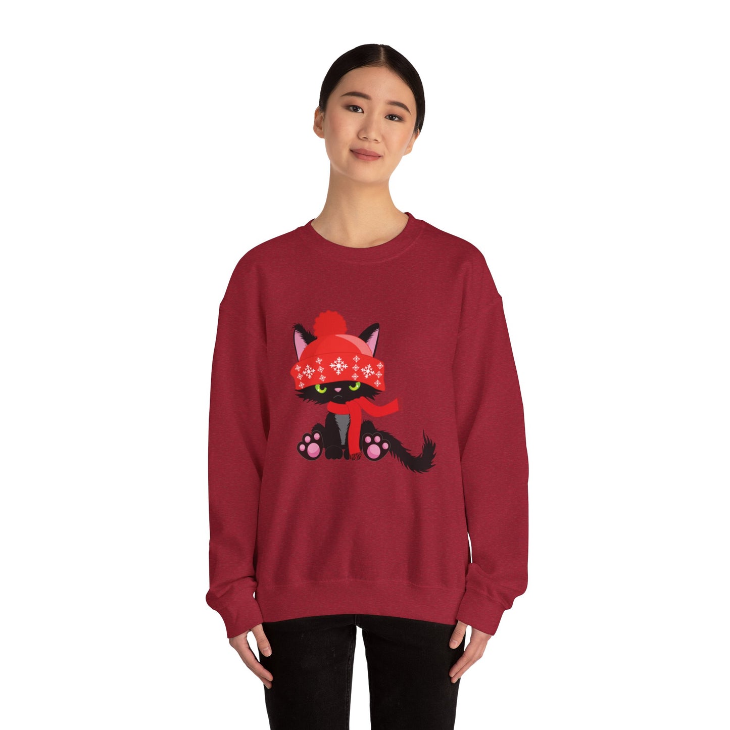 Cold Black Kitty Unisex Heavy Blend™ Crewneck Sweatshirt