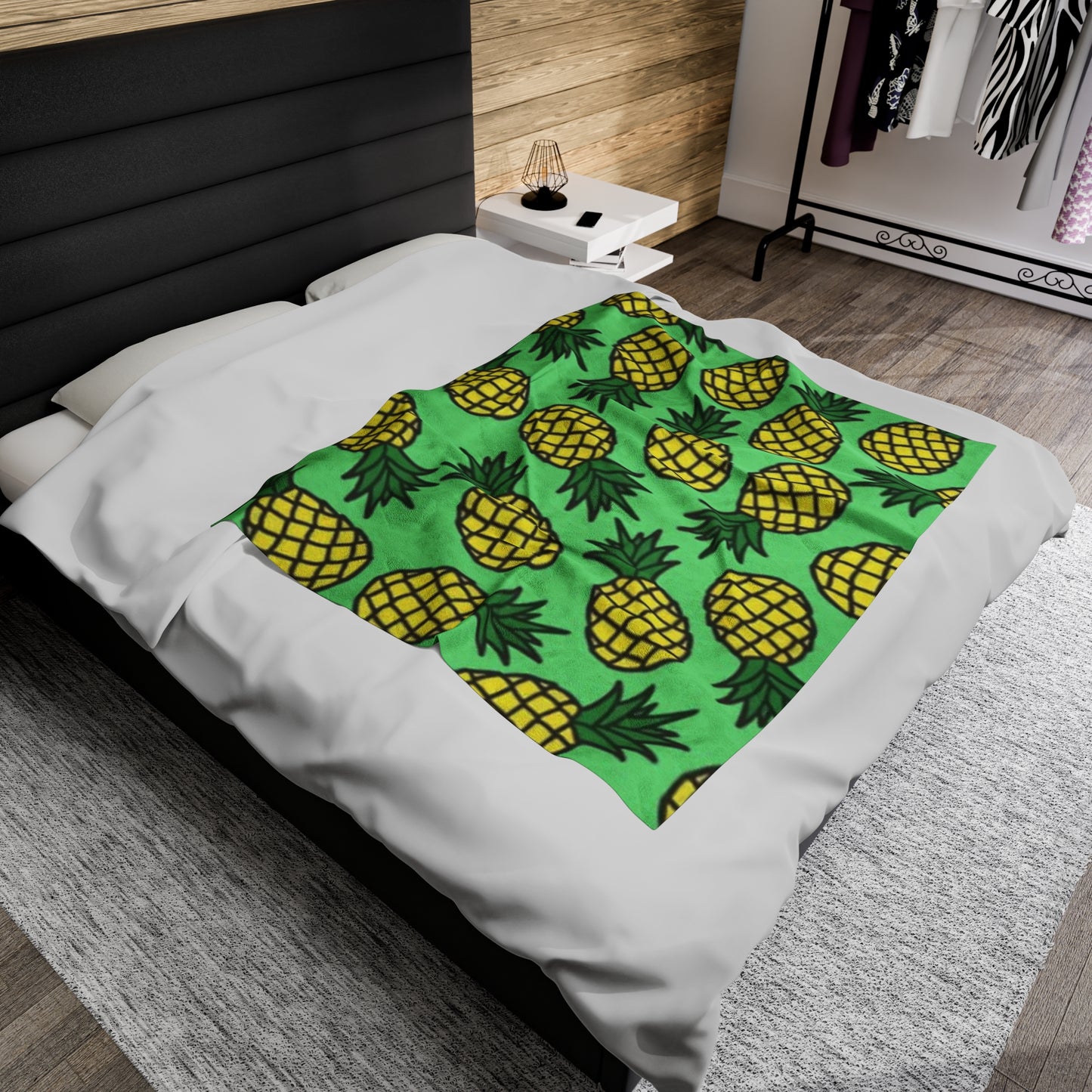 Pineapples! Velveteen Plush Blanket