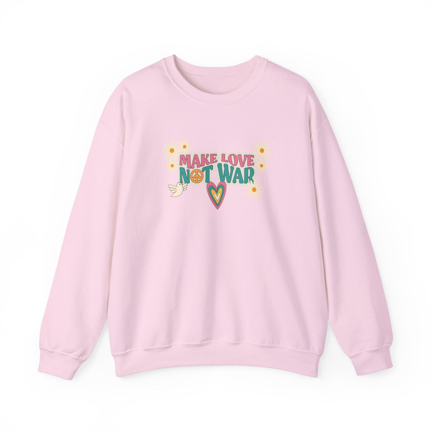 Love Not War Heart Unisex Heavy Blend™ Crewneck Sweatshirt