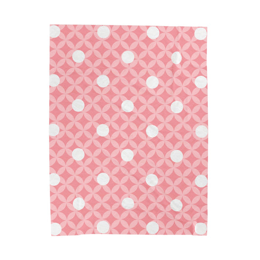 Pink Dots Velveteen Plush Blanket