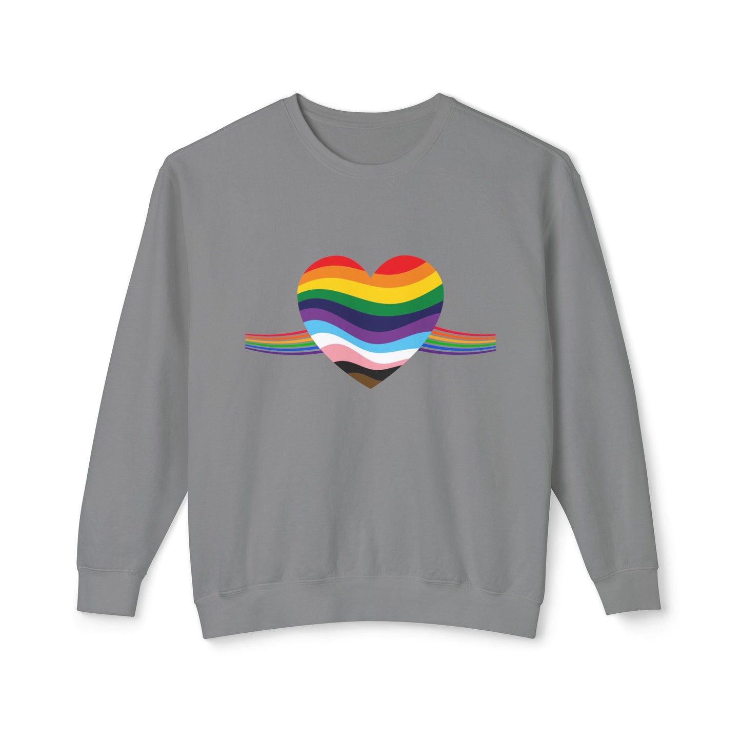 Rainbow Heart Unisex Lightweight Crewneck Sweatshirt