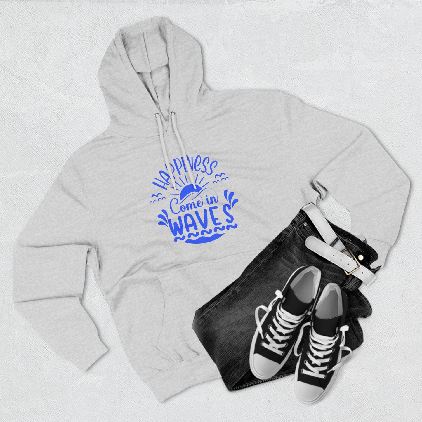 Happiness Waves Three-Panel Fleece Hoodie