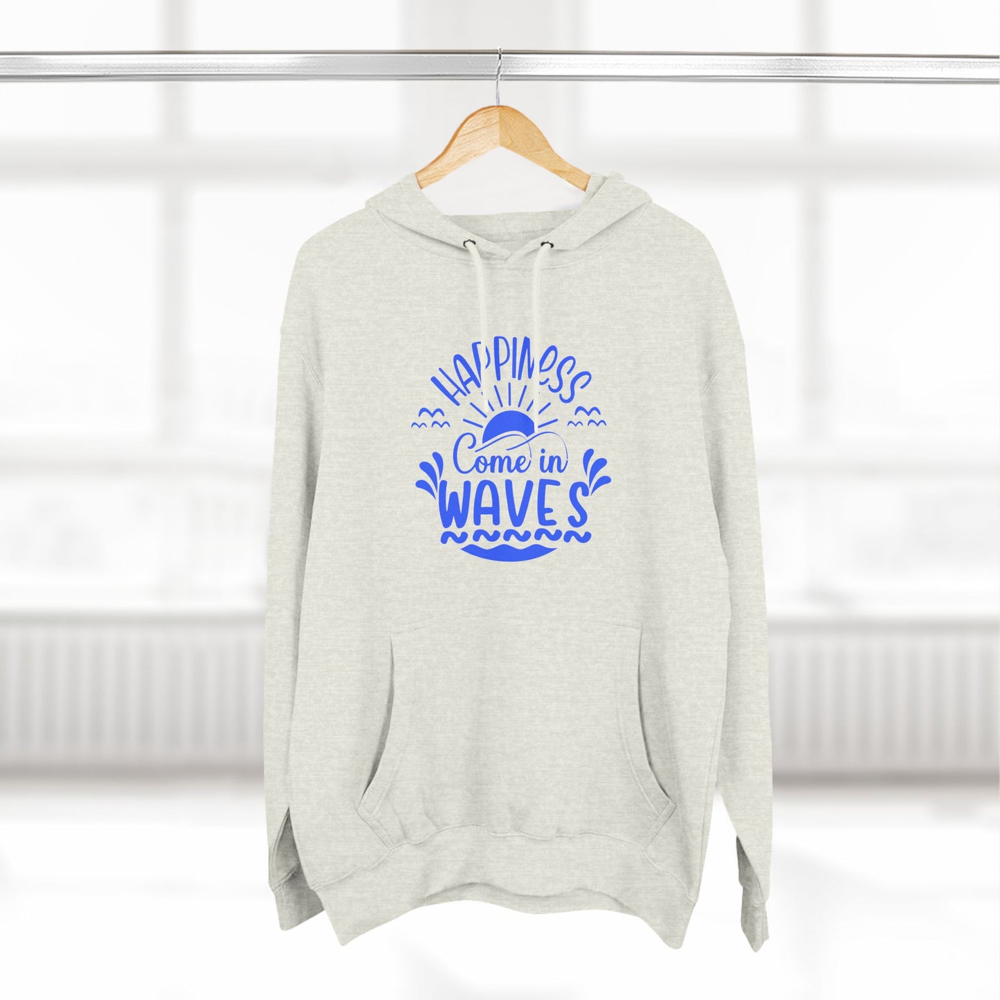 Happiness Waves Three-Panel Fleece Hoodie