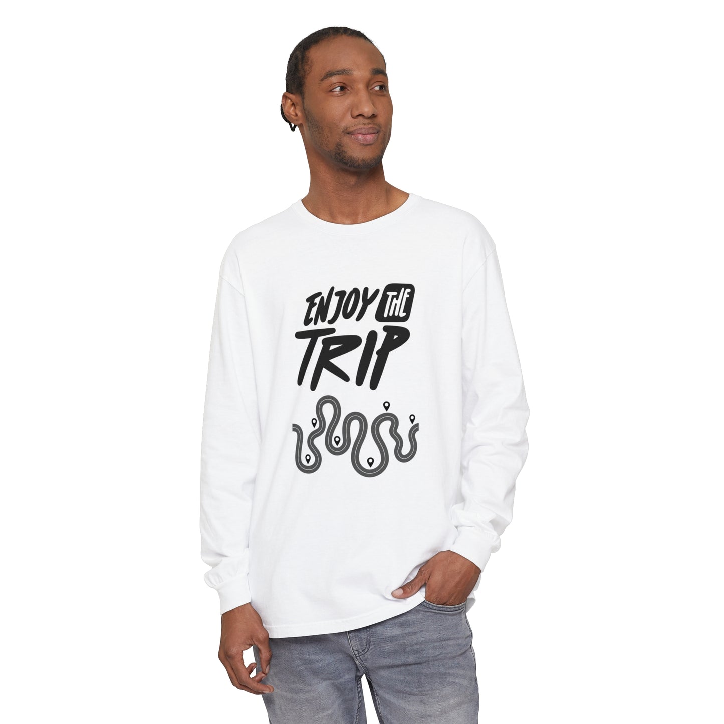 Enjoy the Trip Unisex Garment-dyed Long Sleeve T-Shirt