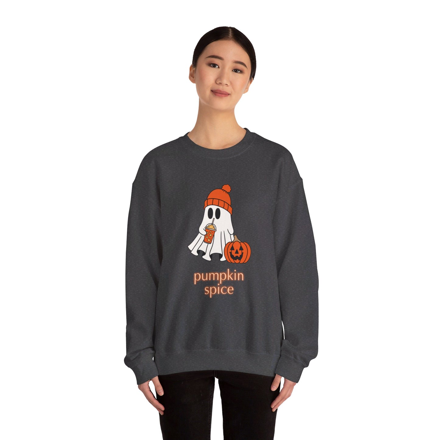 Pumpkin Spice Ghost Unisex Heavy Blend™ Crewneck Sweatshirt