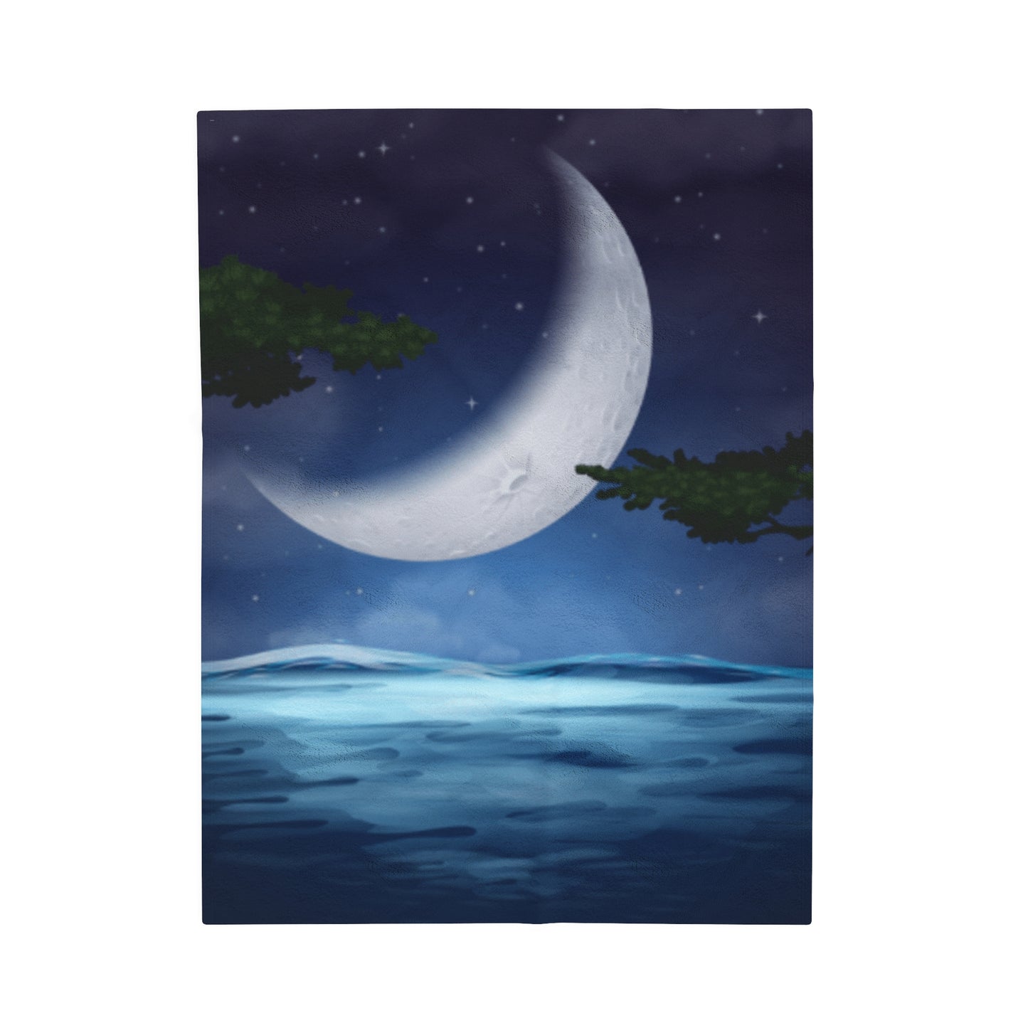 Ocean Moon Velveteen Plush Blanket