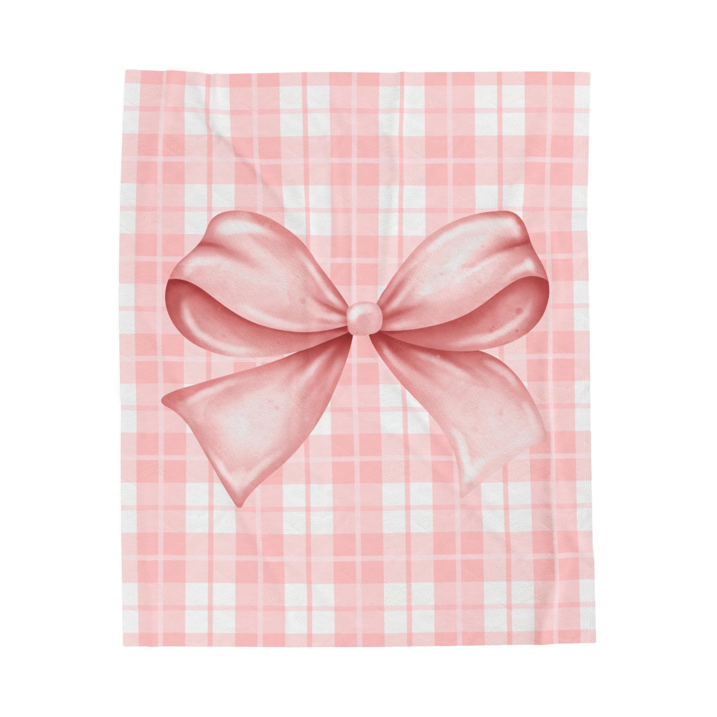 Plush Blanket - Pink Plaid 'You Are the Gift' Design