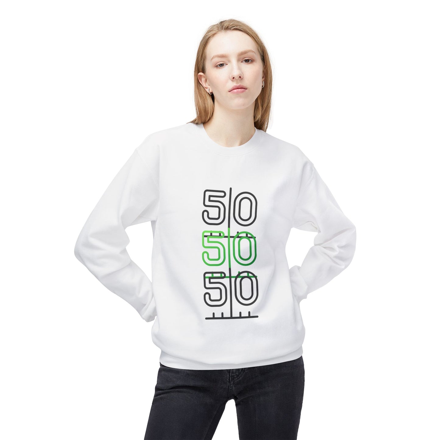 American Football 50 Yard Line Unisex Midweight Softstyle Fleece Crewneck Sweatshirt