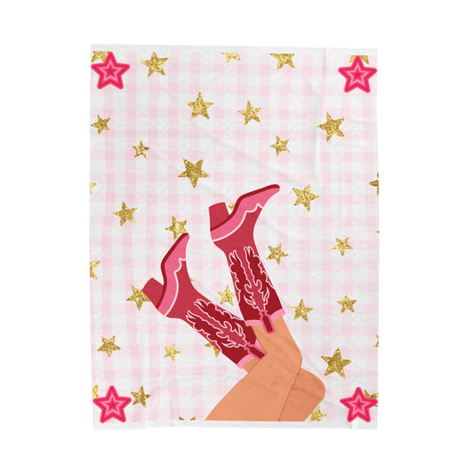 Cowgirl Velveteen Plush Blanket