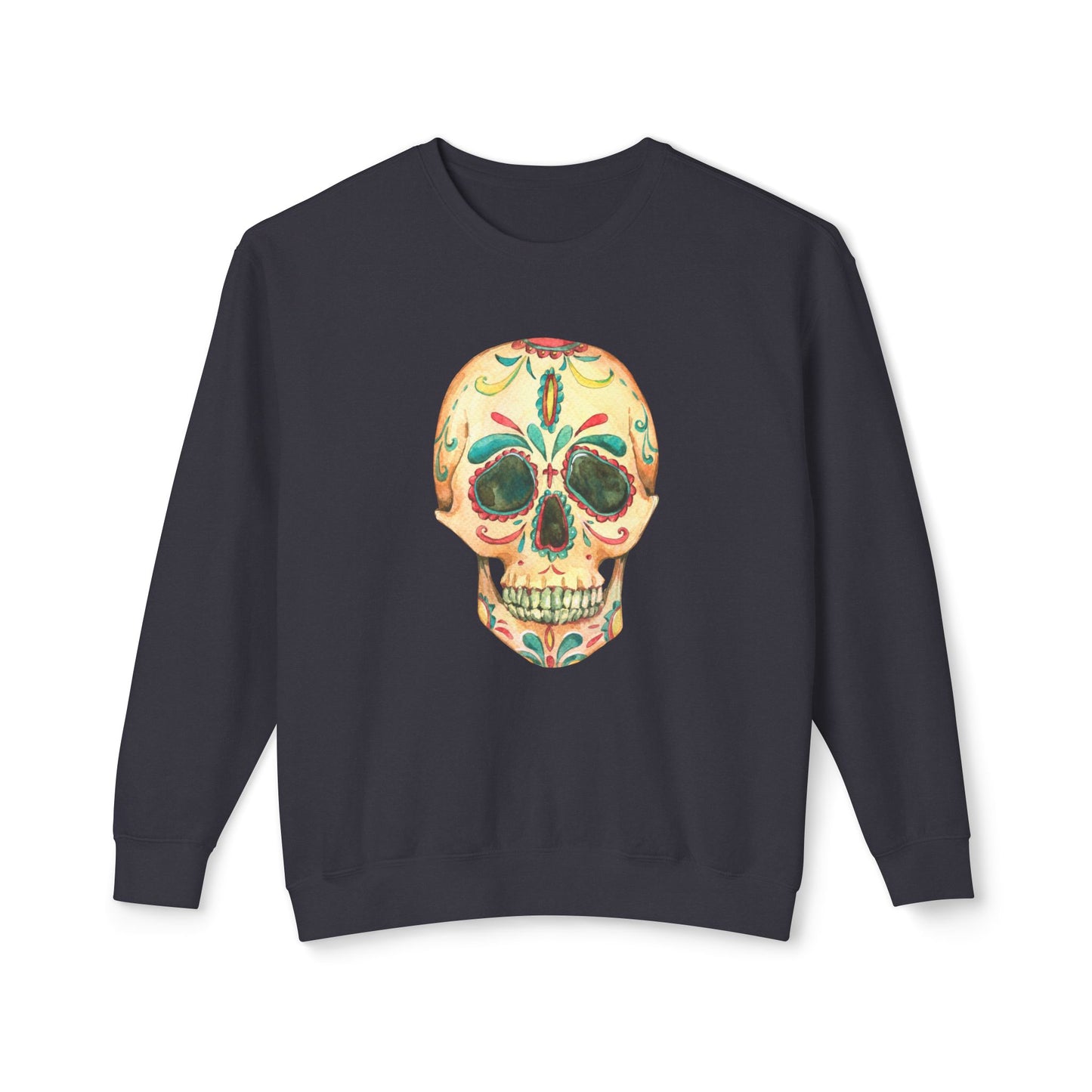 Sugar Skull Unisex Lightweight Crewneck Sweatshirt