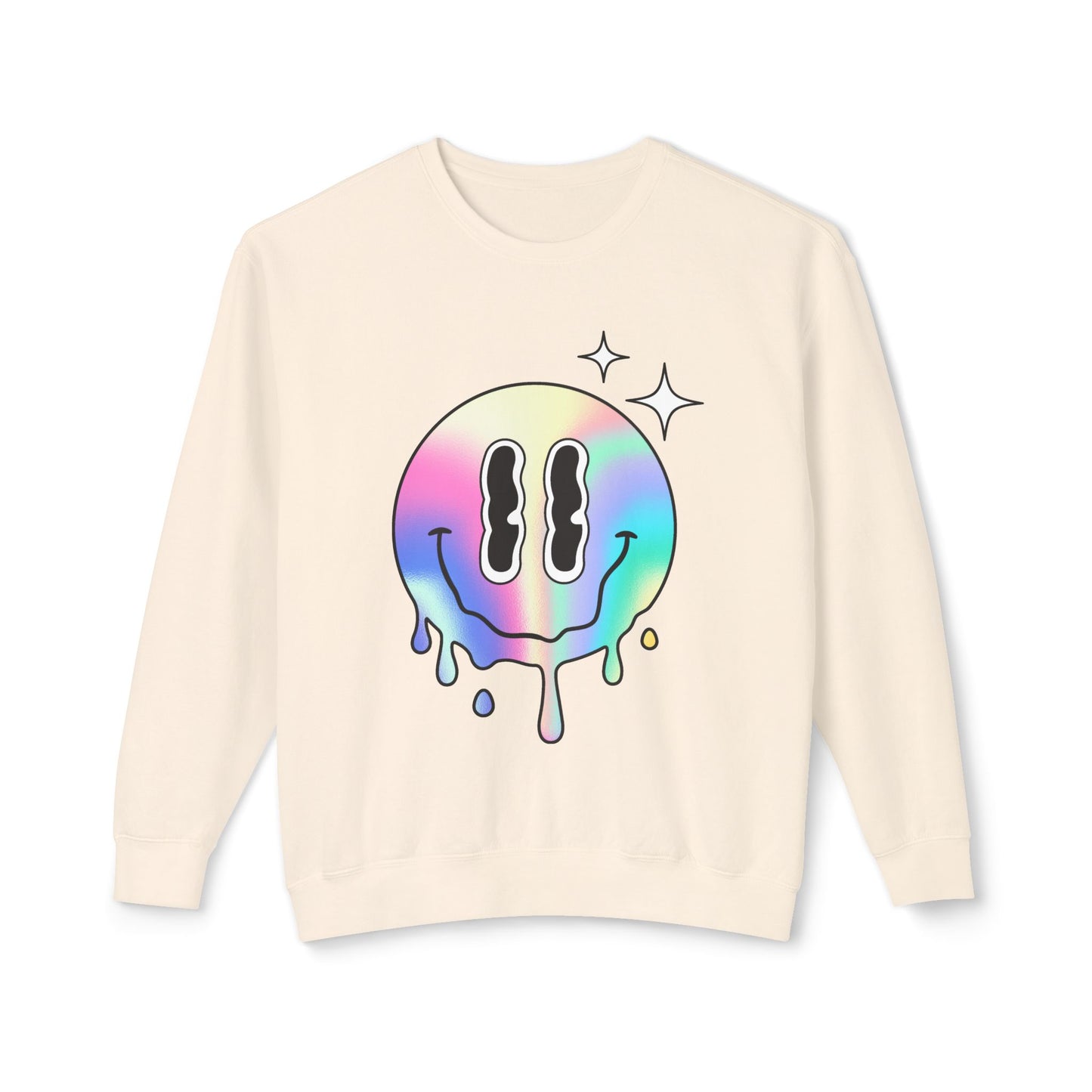 Smiley Melt Unisex Lightweight Crewneck Sweatshirt