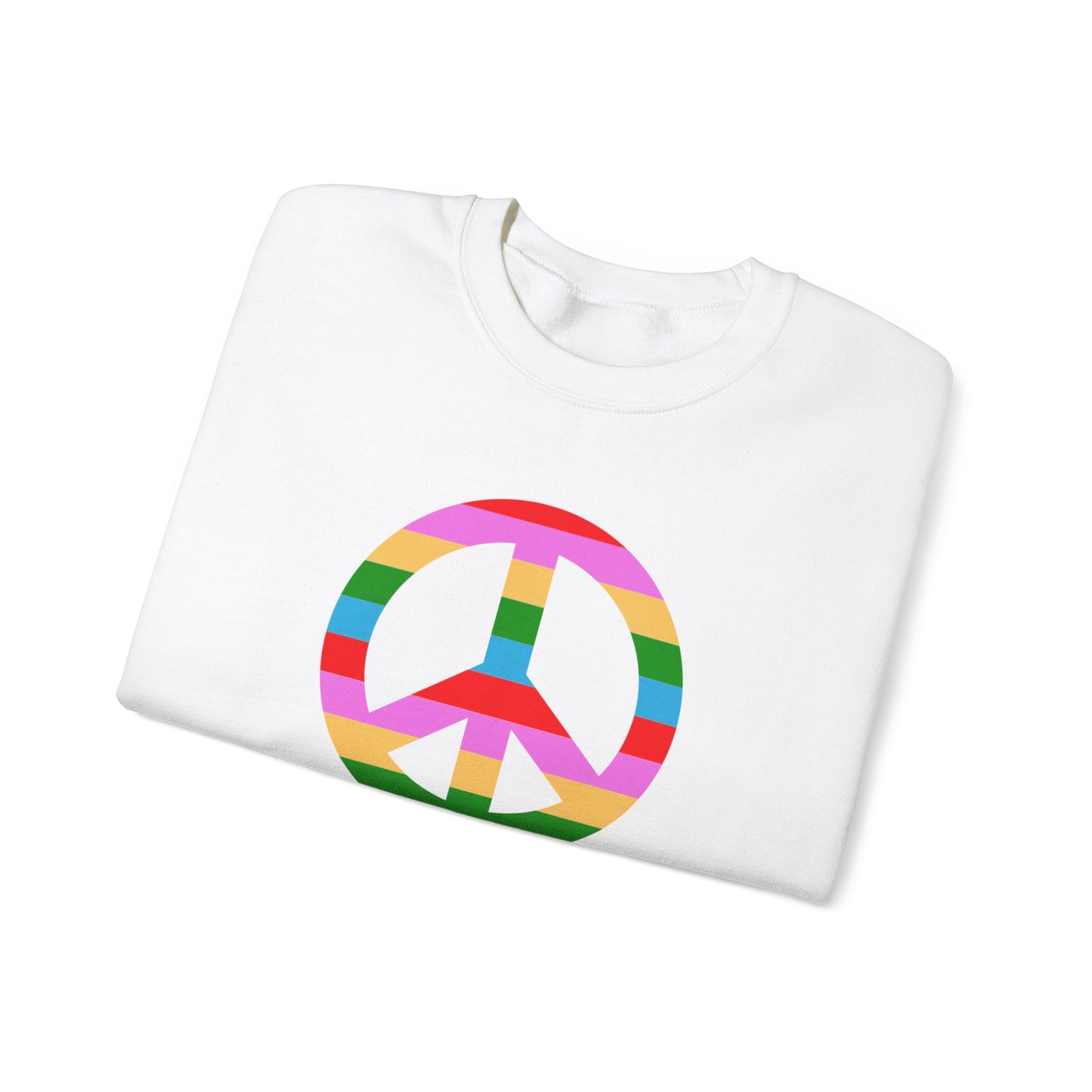 Retro Rainbow Peace Harris Walz Unisex Heavy Blend™ Crewneck Sweatshirt