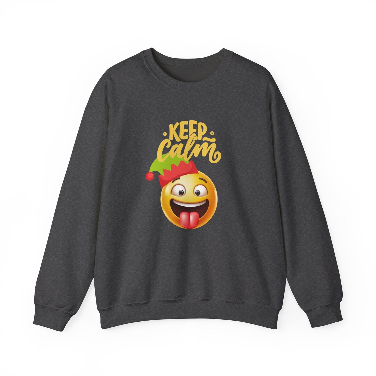 Keep Calm Emoji Christmas Unisex Heavy Blend™ Crewneck Sweatshirt