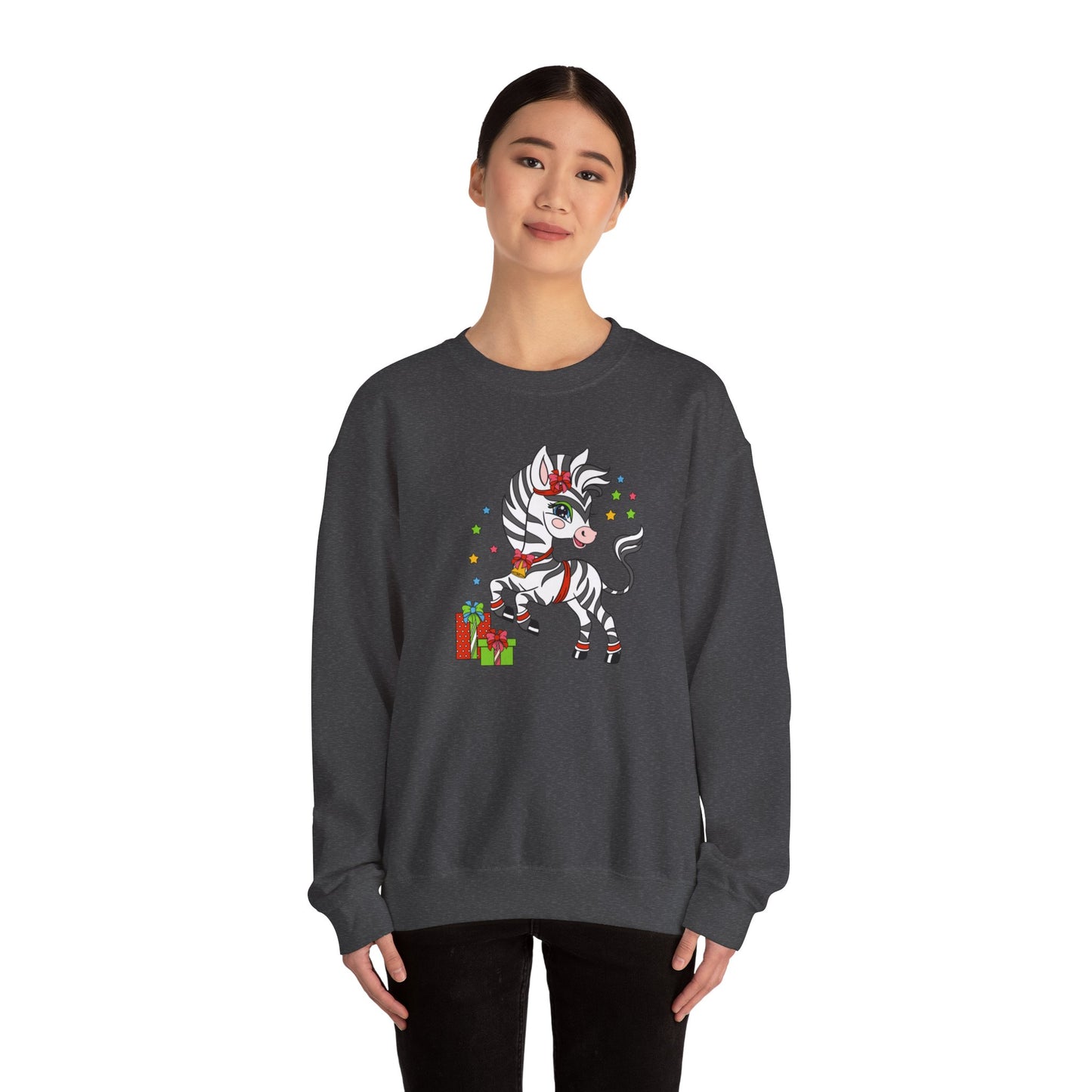 Zebra Christmas Unisex Heavy Blend™ Crewneck Sweatshirt