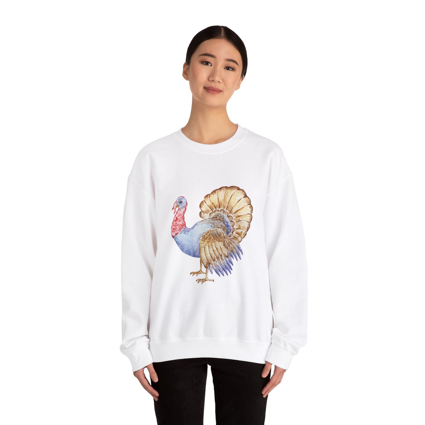 Watercolor Turkey Unisex Heavy Blend™ Crewneck Sweatshirt