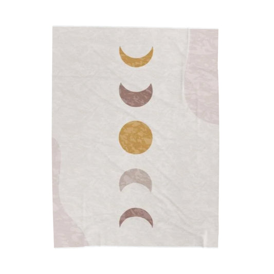 Moon Phase Velveteen Plush Blanket